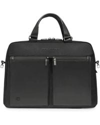 Piquadro - Logo-Plaque Panelled Briefcase - Lyst