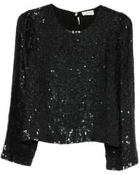 P.A.R.O.S.H. - Sequin-Embellished Bow-Detail Blouse - Lyst