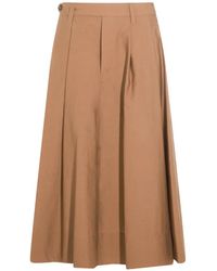 Brunello Cucinelli - Jupe Mi-Longue À Design Plissé - Lyst