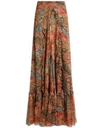 Etro - Falda larga con estampado de cachemira de - Lyst