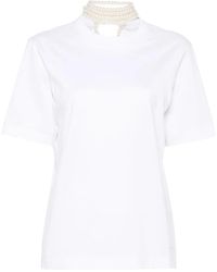 Carven - Faux-Pearl-Embellishment T-Shirt - Lyst