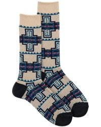 Anonymous Ism - Geometric-Patterned Intarsia-Knit Socks - Lyst