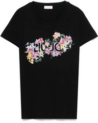 Liu Jo - Crystal-Embellishment T-Shirt - Lyst