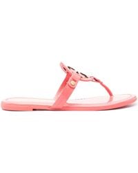 Tory Burch - Miller Logo-plaque Leather Sandals - Lyst