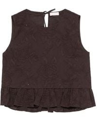 Liu Jo - Sequin-Embellished Embroidered Top - Lyst