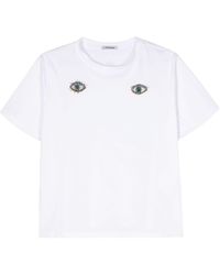 Parlor - Katoenen T-shirt Met Oogpatch - Lyst