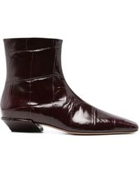 Paris Texas - 30Mm Crocodile-Effect Pointed-Toe Ankle Boots - Lyst