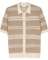 Ballantyne - Striped Crochet-knit Polo Shirt - Lyst