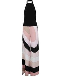 PUCCI - Halter Neck Geometric-Print Jumpsuit - Lyst
