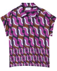 St. John - 70's Block-Print Polo Shirt - Lyst