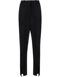 Balmain - Split-Hem Virgin Wool Tapered Trousers - Lyst
