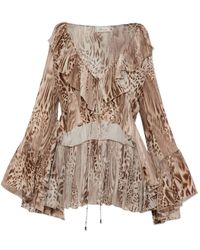 Blumarine - プリント シフォンブラウス - Lyst