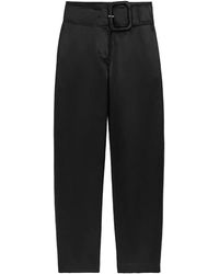 Ami Paris - Satin Buckled Belt Trousers - Lyst