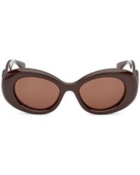 Max Mara Eyewear - Logo-Plaque Oval-Frame Sunglasses - Lyst