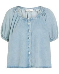 FRAME - The Resort Puff-Sleeve Blouse - Lyst