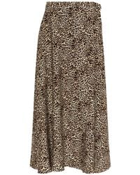 Munthe - Ubba Leopard-Print Wrap-Design Maxi Skirt - Lyst
