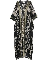 Pierre Louis Mascia - Maxi-Jurk Met Barokprint En V-Hals - Lyst
