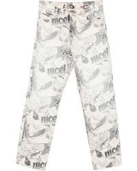 Martine Rose - Print-Detail Pocket Jeans - Lyst