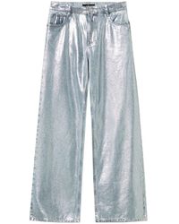Twinset - Beschichtete Wide-Leg-Jeans - Lyst