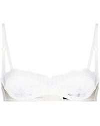 Kiki de Montparnasse - Lace Inset Silk Balconette Bra - Lyst