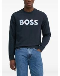 BOSS - Felpa Con Stampa Logo - Lyst