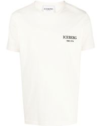 Iceberg - T-Shirt mit Logo-Stickerei - Lyst