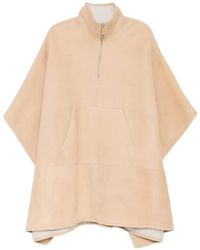 James Perse - Poncho En Peau Lainée Et Daim - Lyst