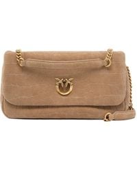 Pinko - Croc-Effect Love Birds Shoulder Bag - Lyst