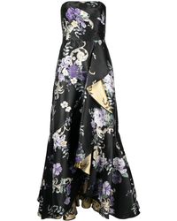 Marchesa - Floral-print Strapless Gown - Lyst