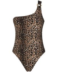 Anjuna - Leopard-Print One-Shoulder Swimsuit - Lyst