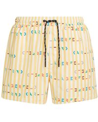 Karl Lagerfeld - Logo-print Striped Swim Shorts - Lyst