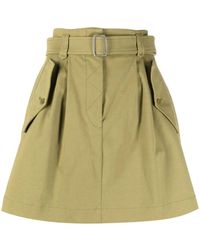 Alberta Ferretti - Belted-Waist Cargo-Pocket Skirt - Lyst