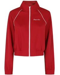 Sporty & Rich - Piped Raglan-Sleeve Jacket - Lyst