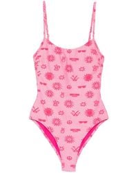 Moschino - Graphic-Print Scoop-Neck Swimsuit - Lyst