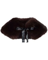 Maje - Faux-Fur Tie-Fastening Scarf - Lyst
