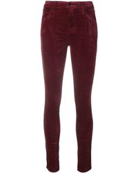 J Brand Hoch sitzende Skinny-Jeans - Rot