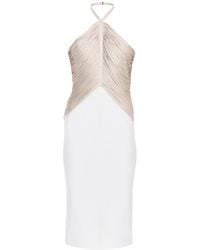 Hervé Léger - Vestido midi con cuello halter - Lyst