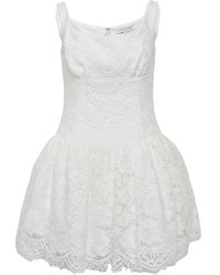 Self-Portrait - Robe Courte À Fleurs En Dentelle - Lyst