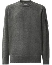 C.P. Company - Lambswool Lens Crewneck Sweater - Lyst
