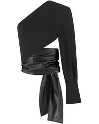 Manière De Voir - Coralie One-Sleeve Leather Wrap Top - Lyst