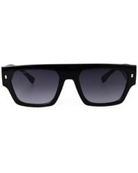 DSquared² - Lunettes De Soleil Icon À Monture Rectangulaire Et Plaque Logo - Lyst