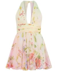 Roberto Cavalli - Floral-Print Mini Dress - Lyst