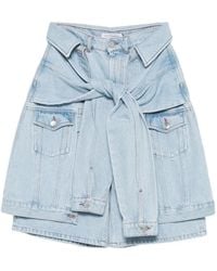 Viktor & Rolf - Bow Drape Denim Shorts - Lyst