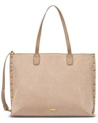 Morgan - Stud-Embellished Suede-Effect Tote Bag - Lyst