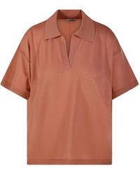 Roberto Collina - Fine-Knit V-Neck T-Shirt - Lyst