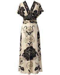 PAHIESA FORMENTERA - Floral-Print V-Neck Maxi Dress - Lyst