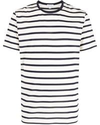 Sunspel - Gestreiftes T-Shirt Mit Rundem Ausschnitt - Lyst