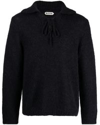 Bode - Gerippter Pullover Mit Schnürung - Lyst