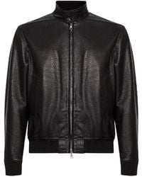 Tagliatore - Dark Nappa Leather Bomber Jacket - Lyst