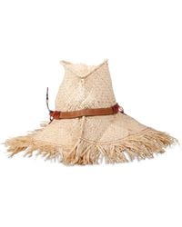 CUBA LAB - Fringed Leather-Trim Hat - Lyst